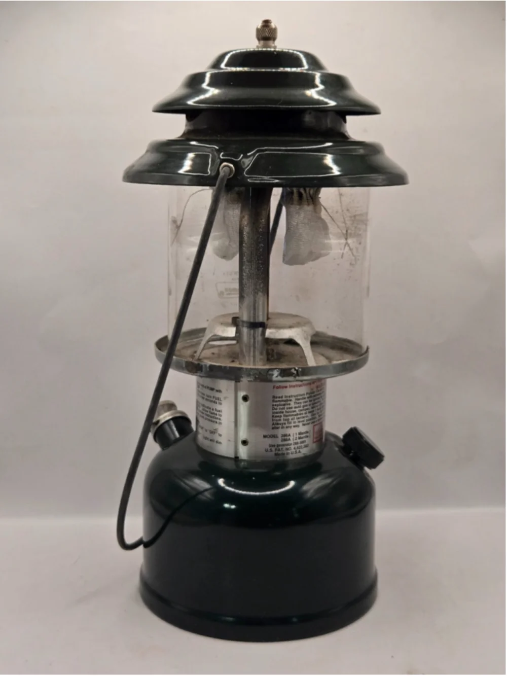 Vintage Coleman Two Mantle Gas Lantern Green Camping Light Box 288A700
